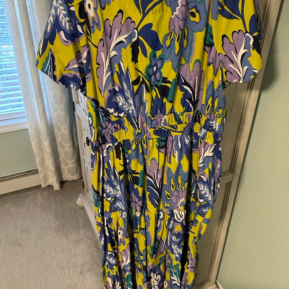 Anthropologie Floral Yellow and Blue Dress - Picture 5 of 5